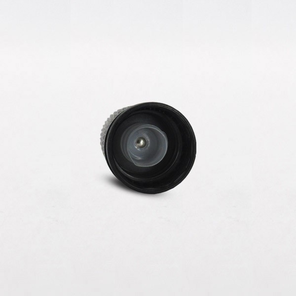 Capsule Rollon noire striée inviolable DIN18 avec bille inox