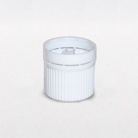 Compte-goutte blanc striée inviolable DIN18 avec insert huileux