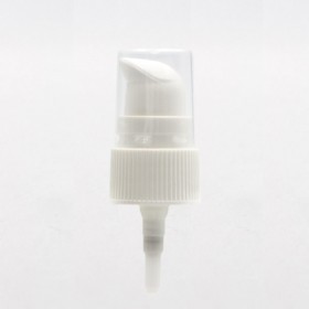 Pompe crème blanche DIN18 avec capot transparent