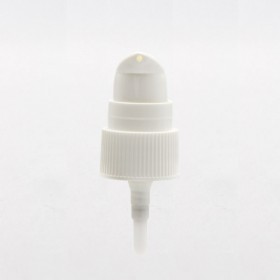 Pompe crème blanche DIN18 avec capot transparent