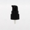 Pompe crème noire DIN18 avec capuchon transparent