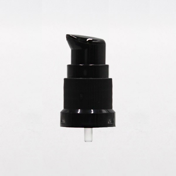 Pompe crème noire DIN18 modèle APTAR avec capot noir