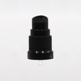 Pompe crème noire DIN18 modèle APTAR avec capot noir