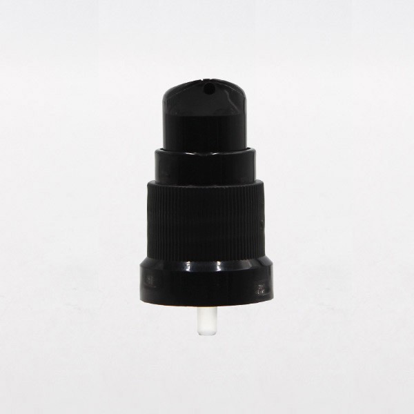 Pompe crème noire DIN18 modèle APTAR avec capot noir